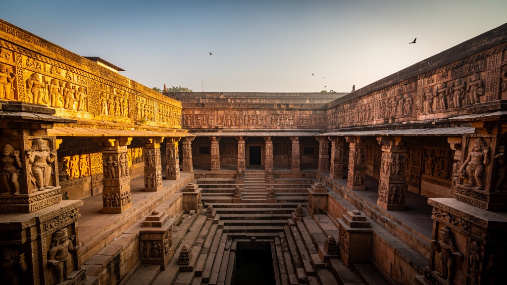The ornate multi-tiered Rani ki Vav stepwell, Patan